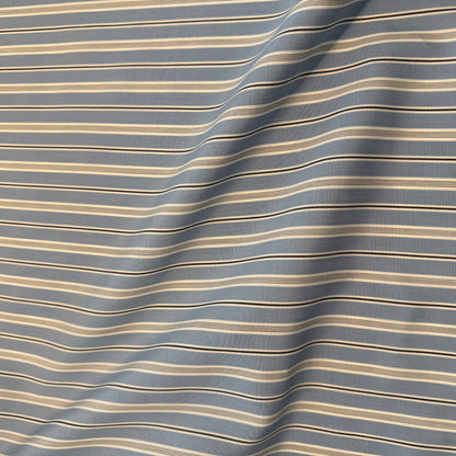 Cotone base azzurro righe bianche e nere